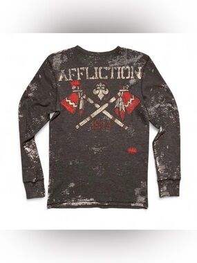 Affliction Vintage Y2K Made in USA Thermal Knit Sweater/Jumper